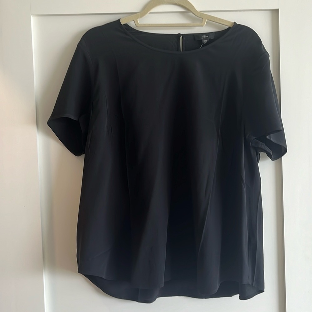 J.crew NWT silk blouse black XXL